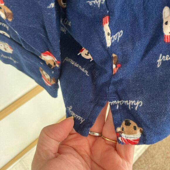 Lands End Dog print flannel pj top w/ many breeds perfect gift NWOT🐕🦺🐩🦮big - Picture 9 of 10